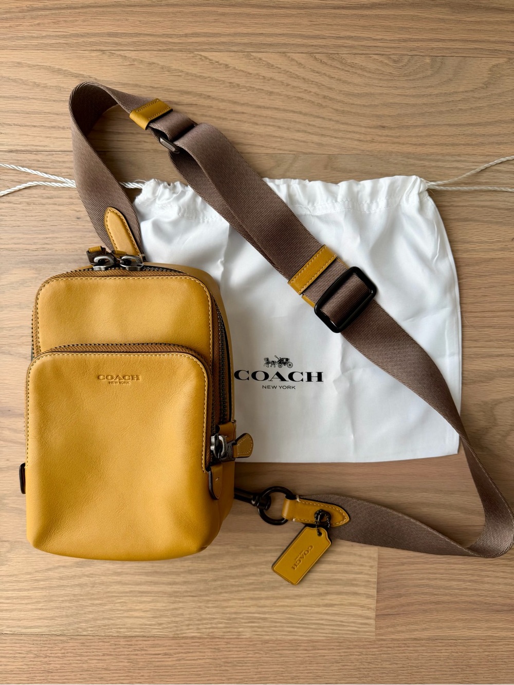 🌿 COACH Leather Sling Bag